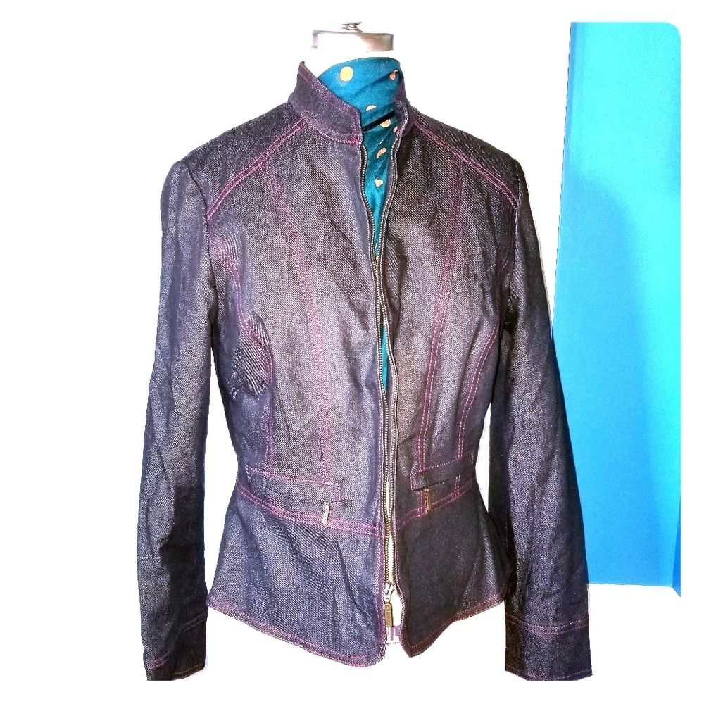 A Line NWT biker motostyle dk. blue Jean jacket 8